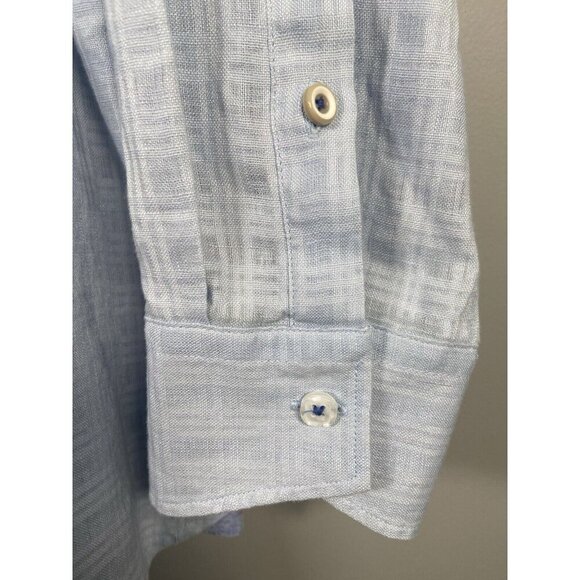 Tommy Bahama Mens Button Up Shirt Linen Cotton Blend Size Large Shirt Light Blue - Picture 5 of 15